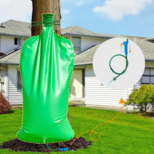 Reusable Tree Automatic Irrigation System with Double Tube, Slow Release Water Bags for Trees 5
