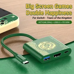 100W Multi-Device Game Docking Station with 4K TV Support (Dark Green)