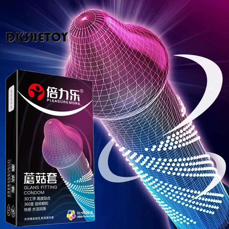 G Spot condom For Men Realistic Glans Fitting Adult supplies Rotating Dotted Ribs 3D Perfect fit Penis Sleeve condoms for 18+