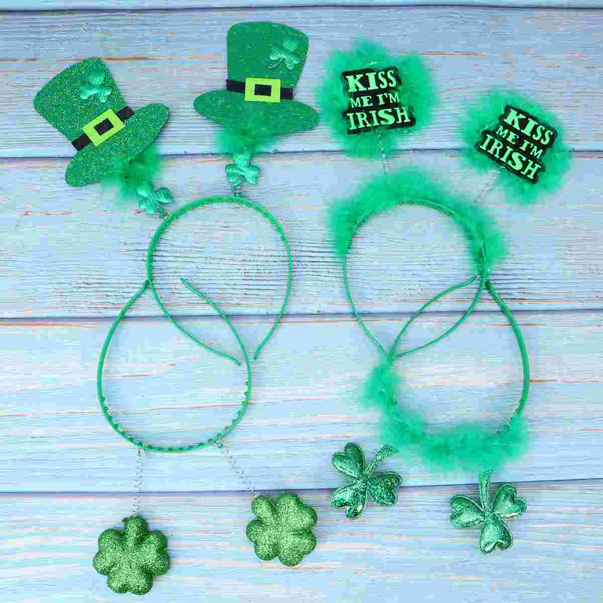 

4pcs St Patrick's Day Headband Interesting Headwear Chic Hair Hair Accessories Lovely Headdress for Party Festival