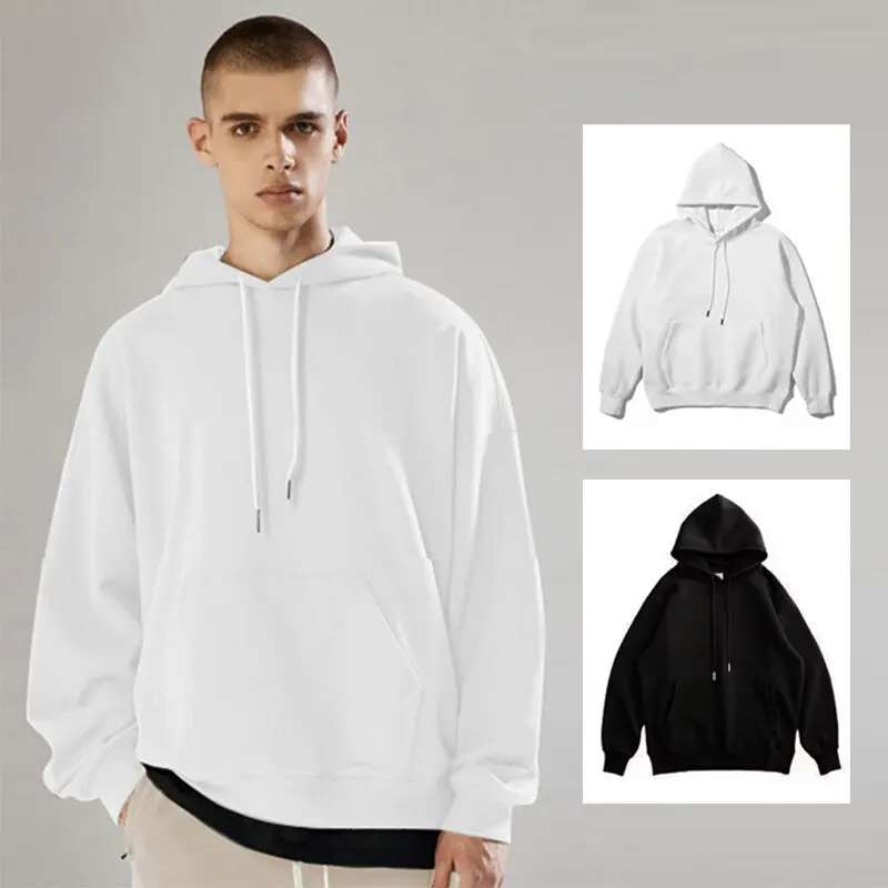 Men's All-In-One Hooded Solid Color Classic Sports Casual Crewneck Pullover Long-Sleeved Hoodie solid color hoodies