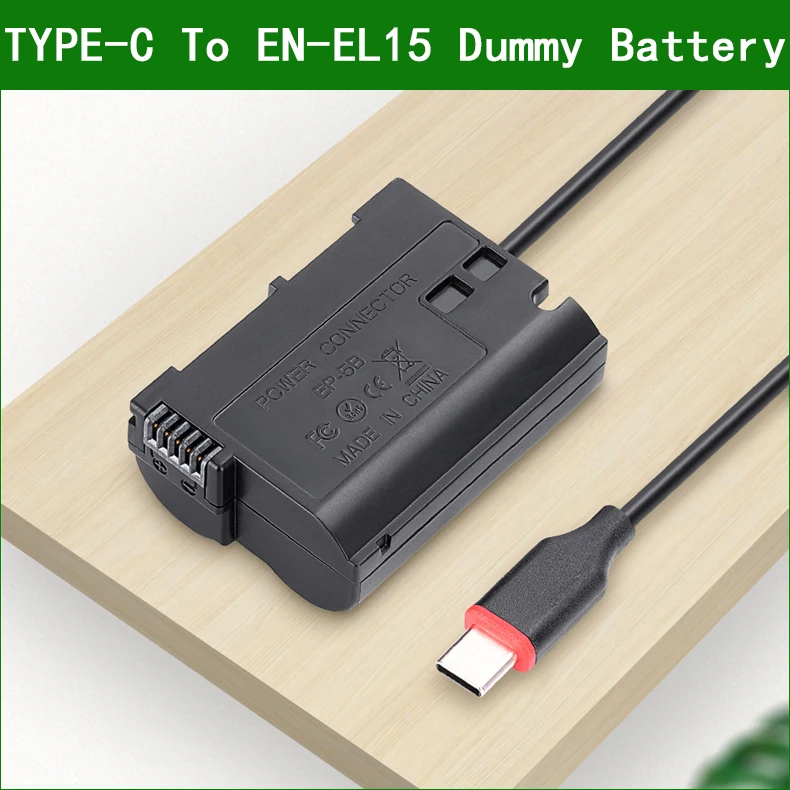 EP 5B USB Type C EN EL15 Dummy Battery Power Adapter DC coupler For