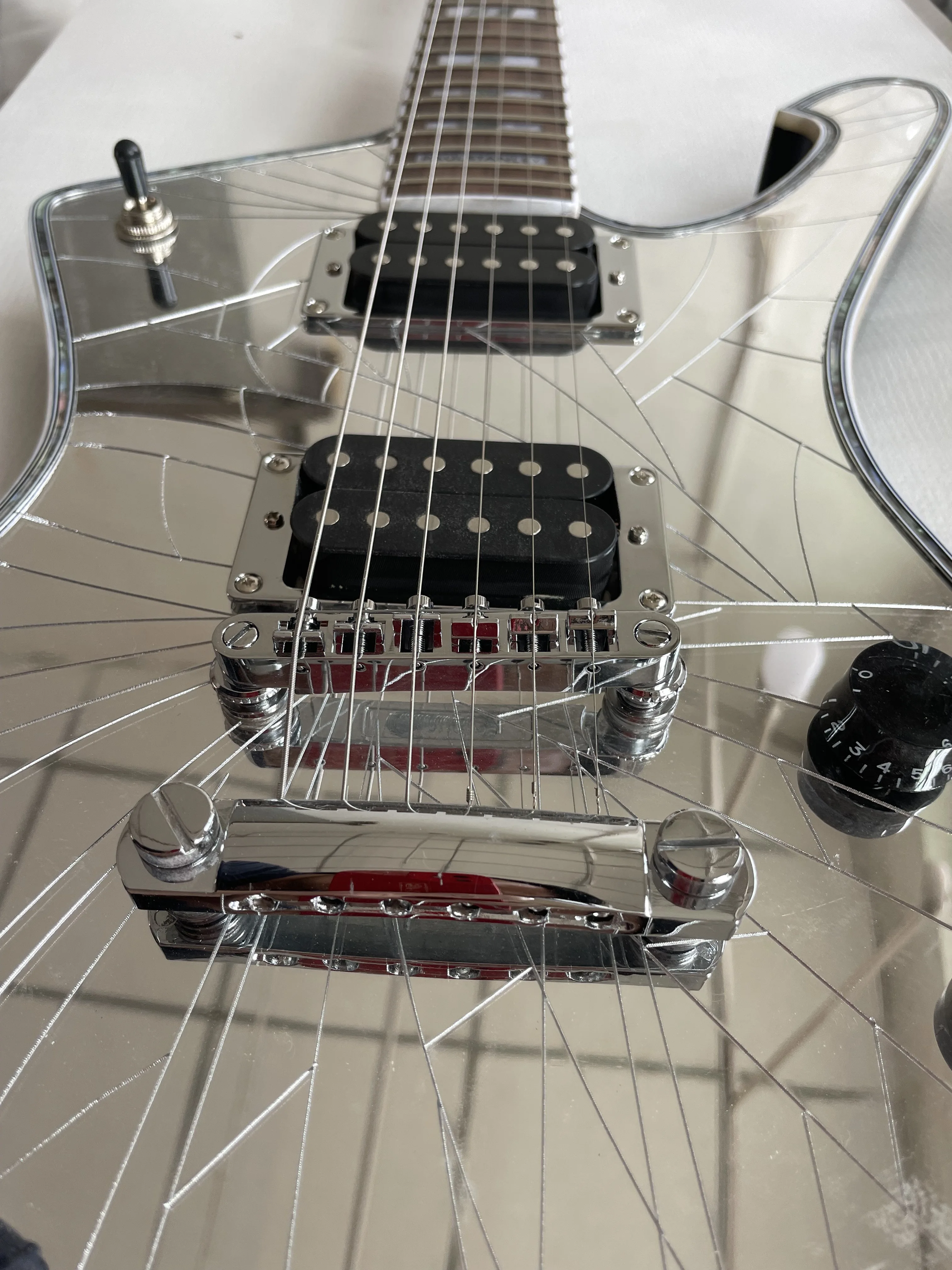 エレクトリックシルバークラックミラーギター,シルバー,アイス