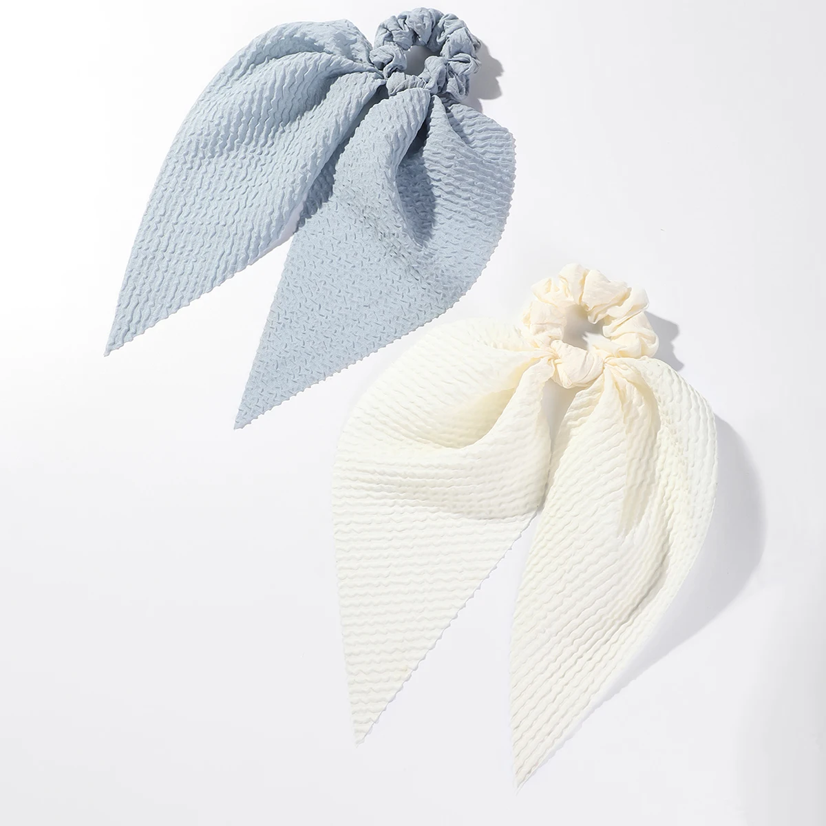 

ArtiLady 2PC Solid Scrunchies Hair Bows for Girls Summer Chiffon Ribbon Bow Hairtie Women Sweet Elastic Scrunchie Headpiece