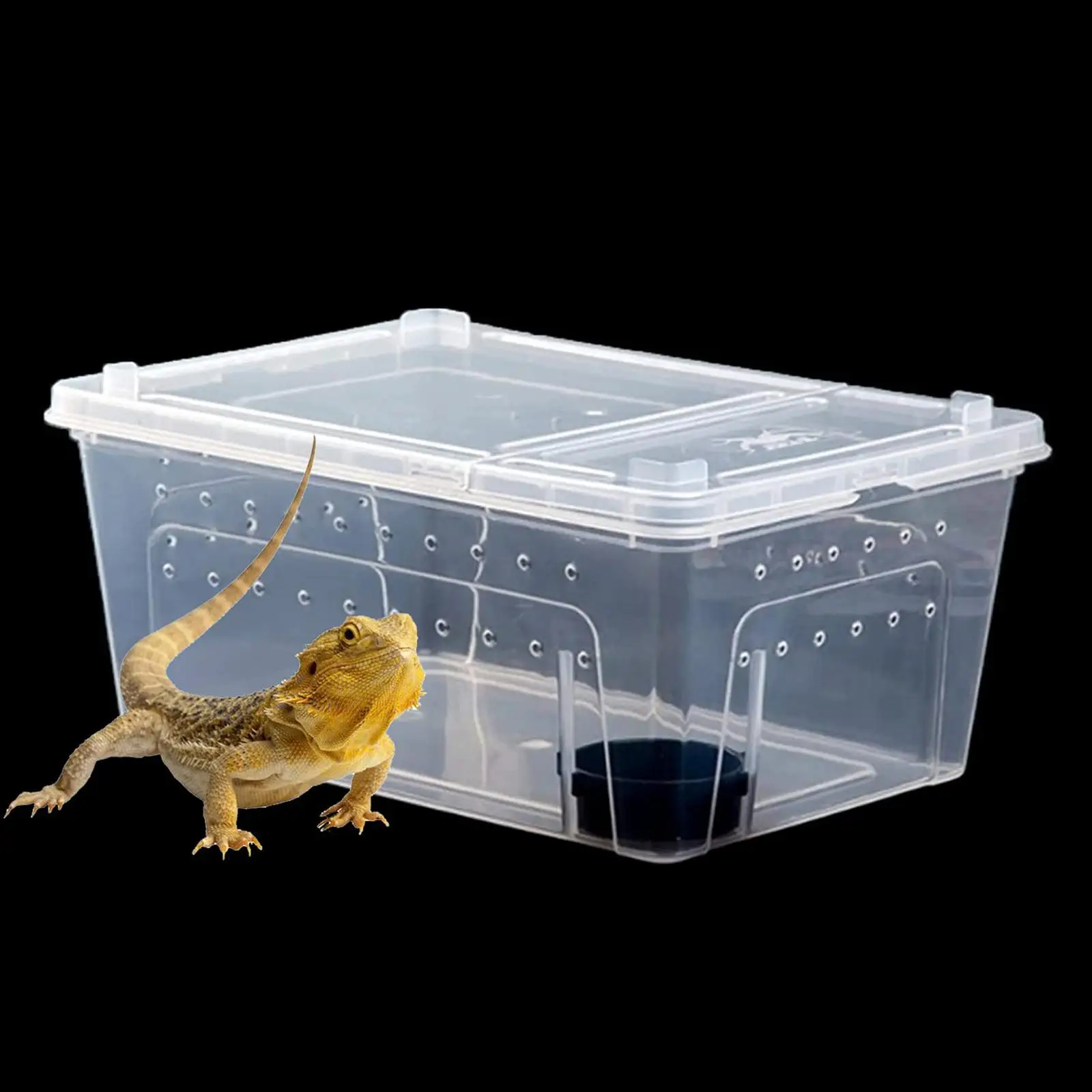 Reptile Breeding Box, Transparent Animal Habitat Cage, Turtle Transport Container for Silkworm Snake
