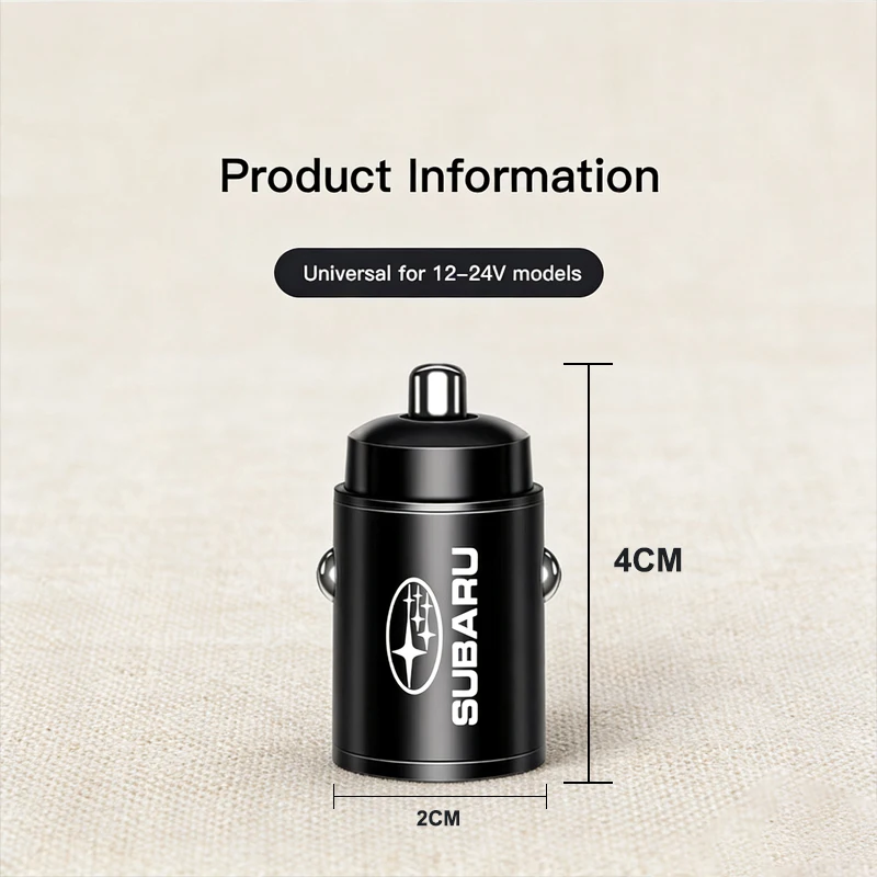 고속 자동차 충전기 USB Type-C 듀얼 포트 PD 빠른 충전 어댑터 (스바루 크로스트렉 포레스터 아웃백 임프레자 BRZ WRX 밸브 캡용)