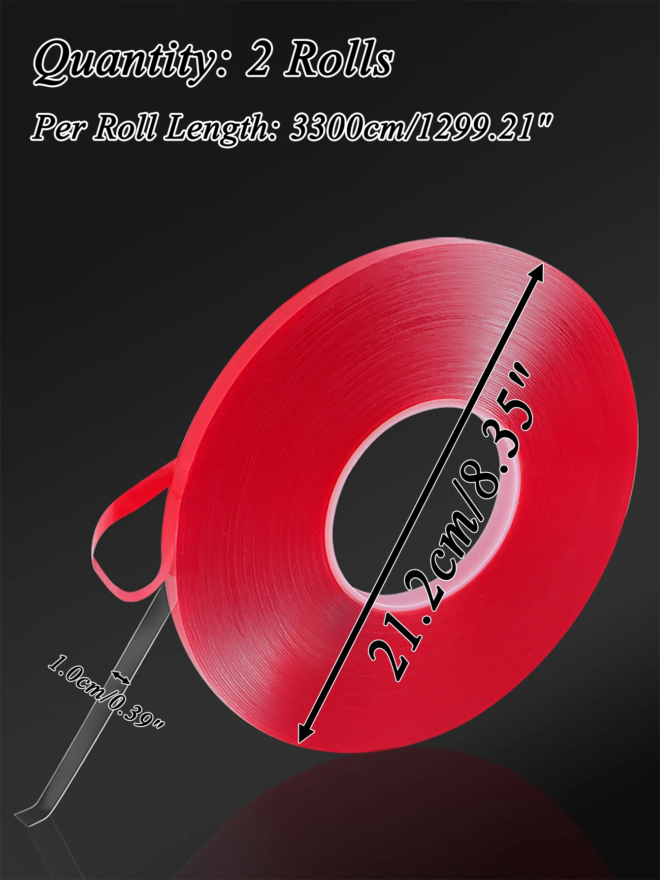 Red Double-Sided Adhesive Nail Tape for Extensions and DIY Manicures