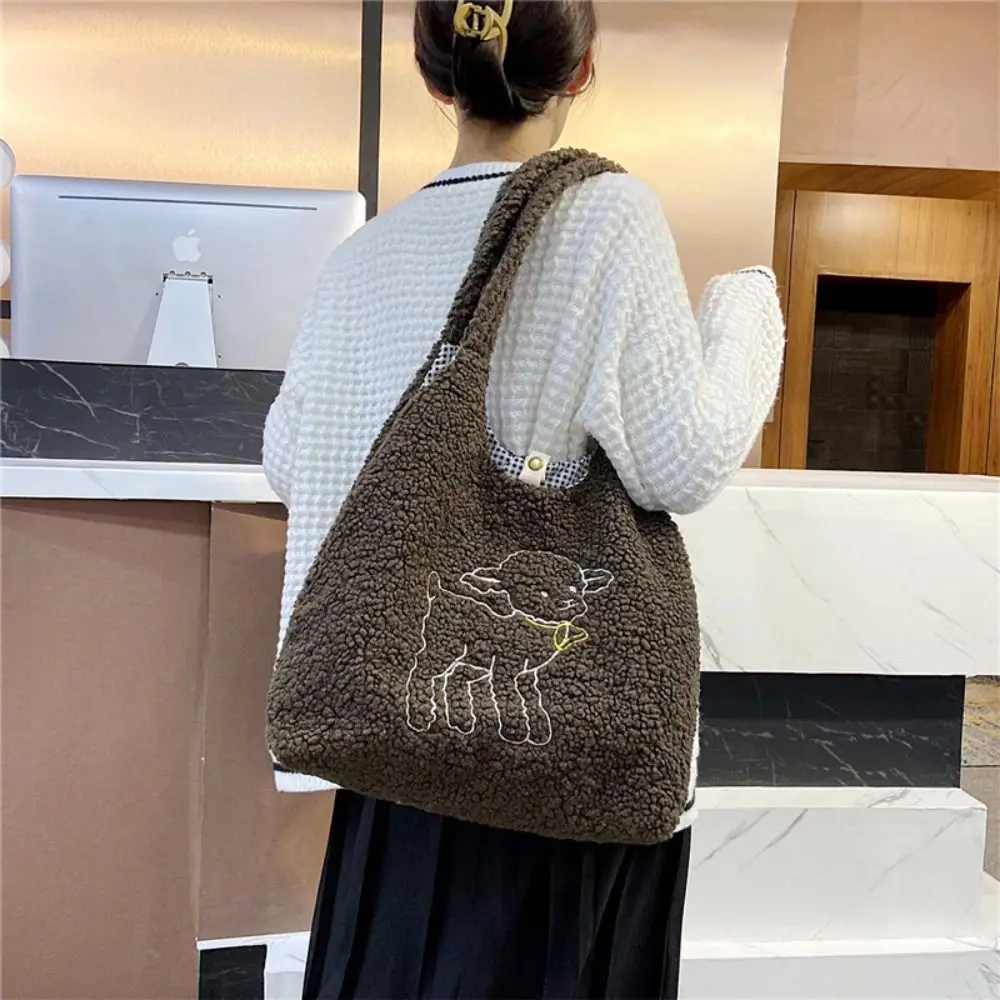 

Large Capacity Women Casual Handbag Storage Bag Tote Canva Shoulder Bags Multiple Pockets Shopper Bag