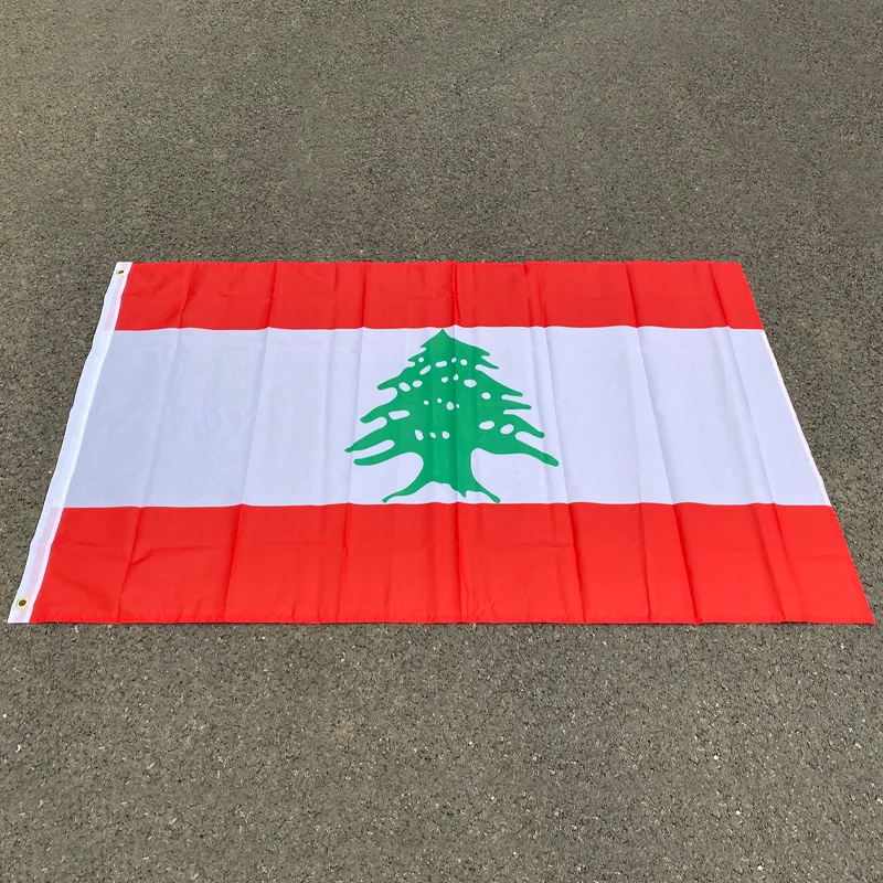 

free shipping aerlxembrae flag Republic of Lebanon Lubnan flag Indoor Outdoor 3*5FT/90*150cm Hanging flag