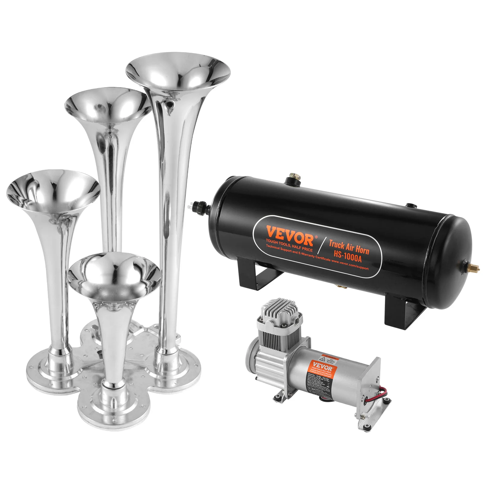 Train Horn 4 Trumpet Air Horn Kit 150dB
