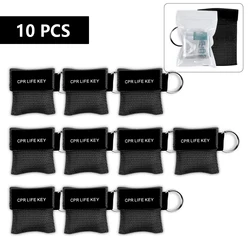 Pack of Disposable CPR Masks with One - Way Valve for Emergency Resuscitation and First Aid (10Pcs Black)