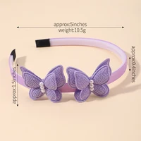 1PC Exquisite Butterfly Hairband Simulated Pearl Children's Hair Hoop Daily Hair Binding Lovely Girl Accessories Gift Wholesale 6