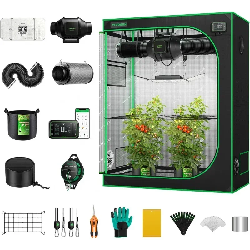 

Smart Grow Tent System 4x2, WiFi-Integrated Grow Tent Kit, with Automate Ventilation and Circulation