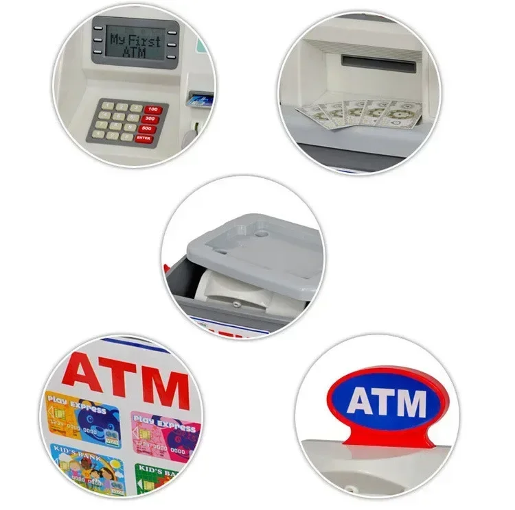 81cm Children's Bank ATM cash machine deposit machine play house toys kids Birthday Christmas Gift Parent child interactive game