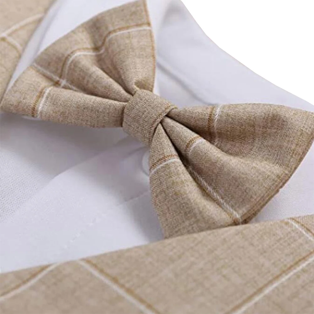 3-24M Formal Anniversary Dress Toddler Child Cotton Party Suit Infant Plaid Outfit Clothes Newborn Boy Vest Romper Baby Birthday 4