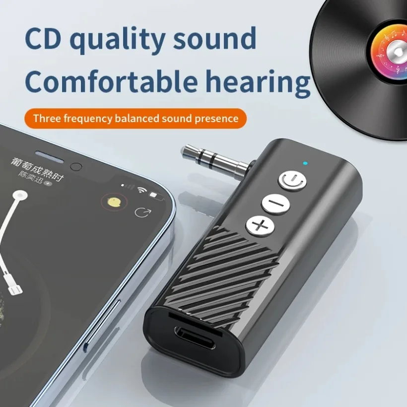 3 IN 1 Wirless Receiver Transmitter Bluetooth 5.3 Support TF Card Transmission With 3.5MM Metal For TV Headphones Car