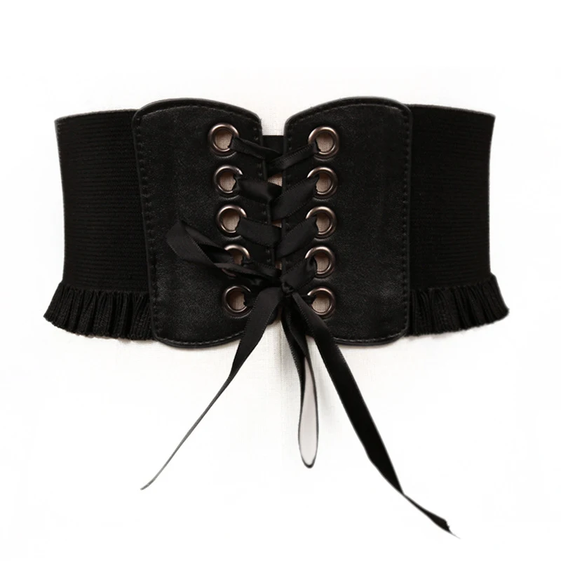 

Wide Corset Leather Belt Slimming Body Bowknot Waist Belt Wide Elastic Waistband Cinto Sobretudo PU Leather Femme Fajas Ceinture