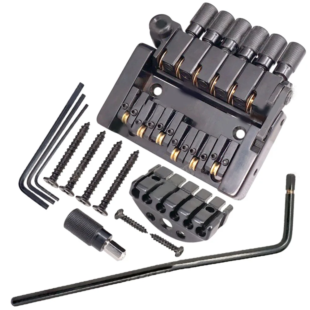 

6 String Roller Saddle Tremolo Bridge Tailpiece for Electric Guitar Metal Material Suitable for Headless Guitar