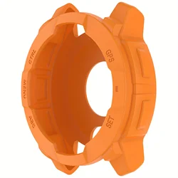 Durable Shockproof Silicone Case for Smartwatches - Lightweight, Scratch - Resistant Full Protection Cover (Orange)