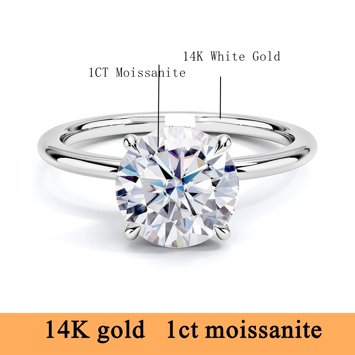 14K White 1CT