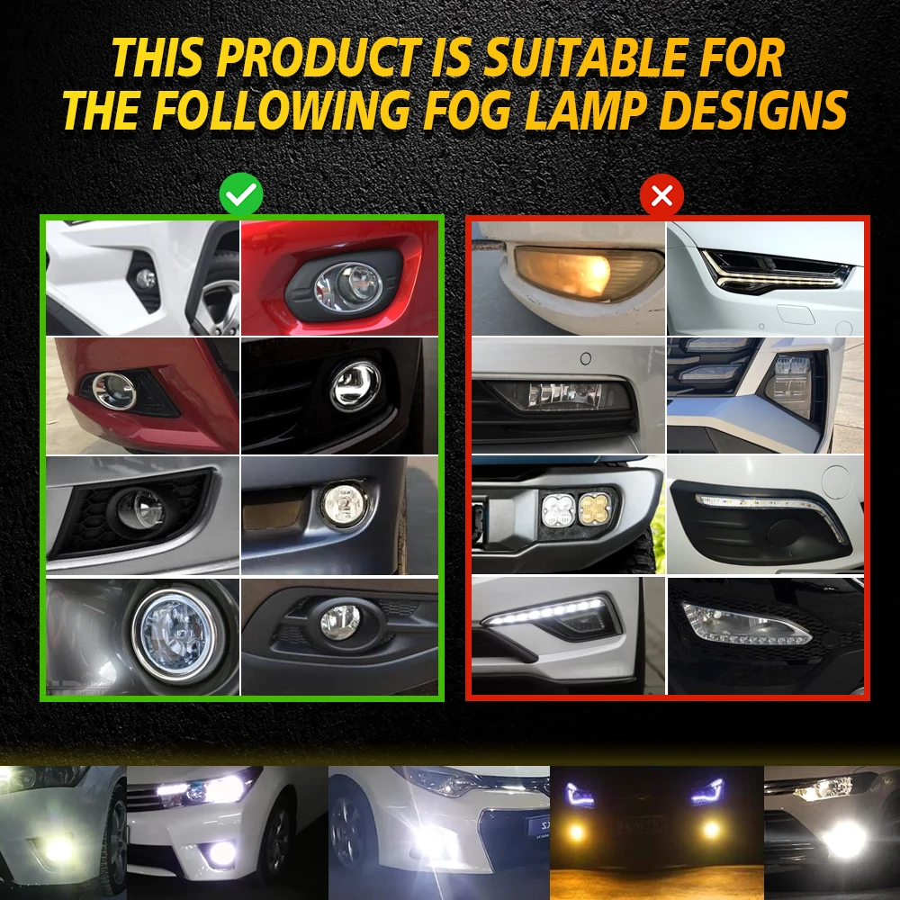 3.0인치 LED 안개등 프로젝터 렌즈 H11 램프 (도요타 캠리 타코마 코롤라 RAV4 4Runner 툰드라 하이랜더 C-HR 벤자 시에나 용)