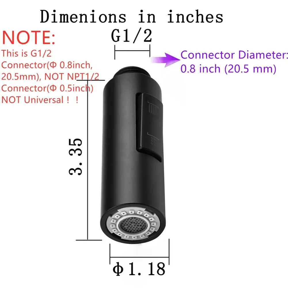 HOTap-Pulvérisateur de robinet avec tête noire, pièce de rechange pour la cuisine