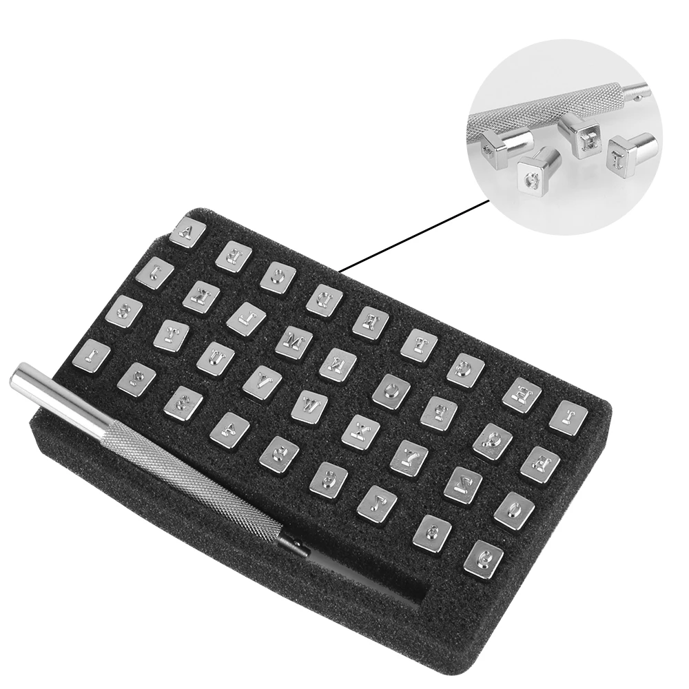 Stamp Punch Set Leather Crafting Tool 33pcs/37pcs 26 Capital Letter +10 Number Alphabet Stamping Kit number letter stamp set leather craft stamps alphabet number stamp set