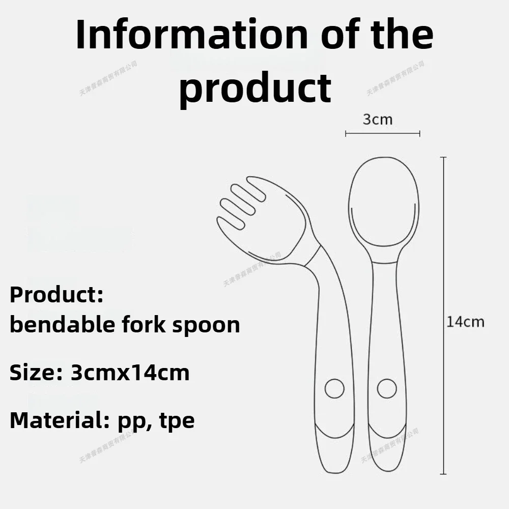 Baby Fork and Spoon Set Soft Silicone Handle Bendable Toddler Utensils Training Tableware Self Feeding Tools for Infants Kids