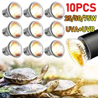 1-10PCS 25/50/75W UVA+UVB Reptile Lamp Bulb Turtle Basking UV Light Bulbs Heating Light Full Spectrum Sunlamp for Amphibians 1
