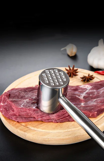 Martillo de acero inoxidable para el hogar, ablandador de carne suelta,  maza para carne, carne tierna