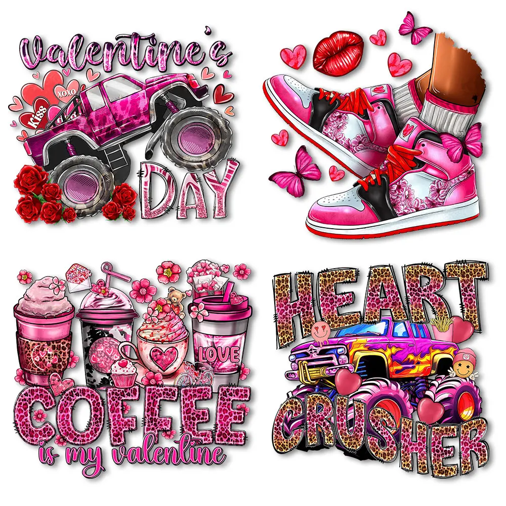 Valentine's Day Nurse Love Day Iron on Decals Heat Transfer Stickers Patches for Clothes Hoodies