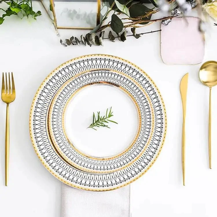 European style ceramic desserts, salad plates, restaurants, light luxury dishes, kitchen utensils