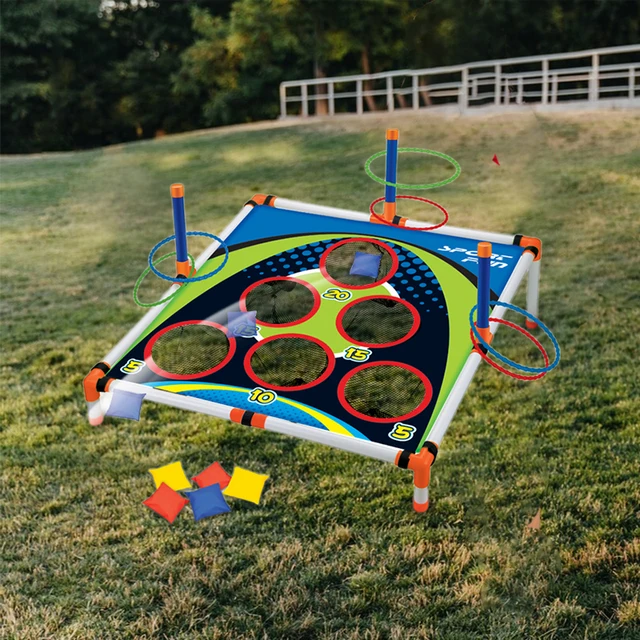 Portable Cornhole Throwing Circle Ferrule Board Set Easy Assemble Fun Kids Interactive Adults Outdoor Yard Toss Game Toy 3