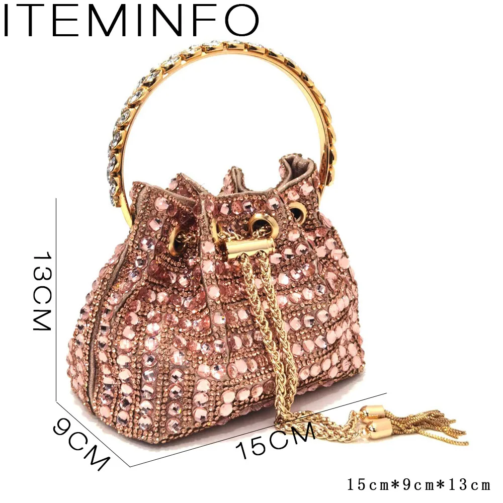 Italian Match Shoes and Bag Set The Champagne Color Italy Shoe and Bag Set Decorated with Rhinestone African Women Italian