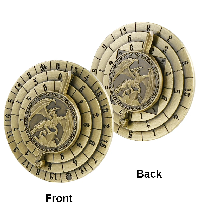 Spinner Dice 7-in-1Metal DND Dice Set Unique Dice Spinner Antique Rotate Metal D&D Dice for Dungeons and Dragons RPG Gaming Dice 3