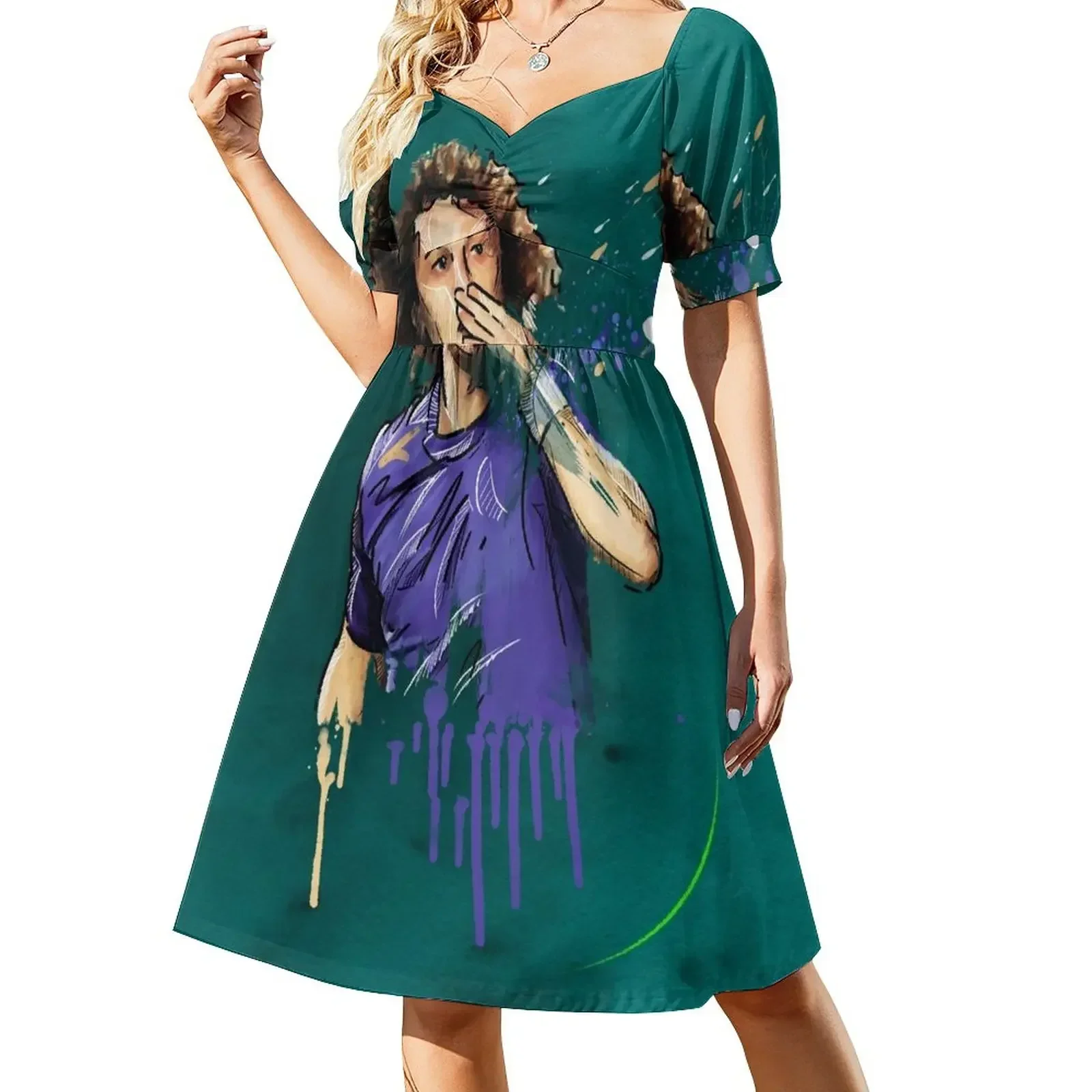 Vestido clásico Luiz de manga corta Vestido de noche para mujer