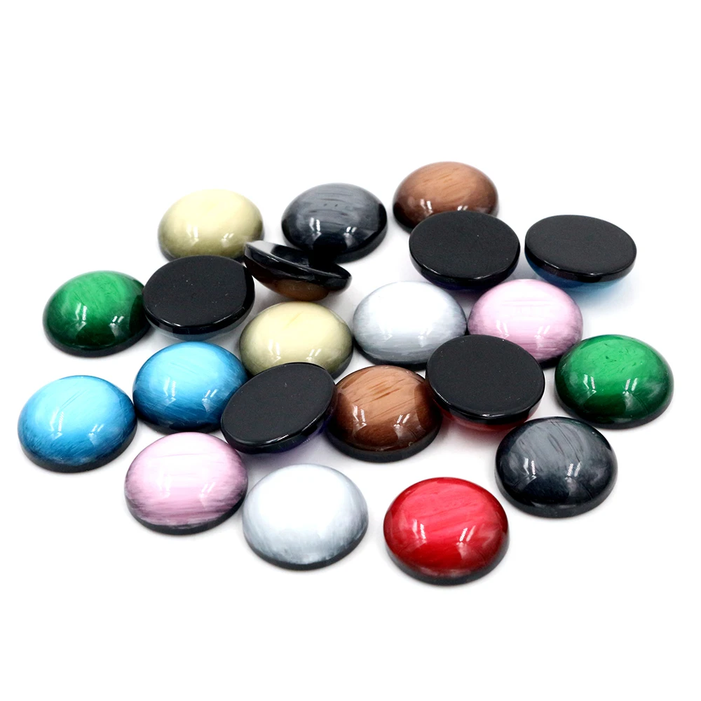 16mm 20 개/묶음 12mm 40 개/묶음 믹스 AB 색상 스타일 플랫 백 레진 카보..