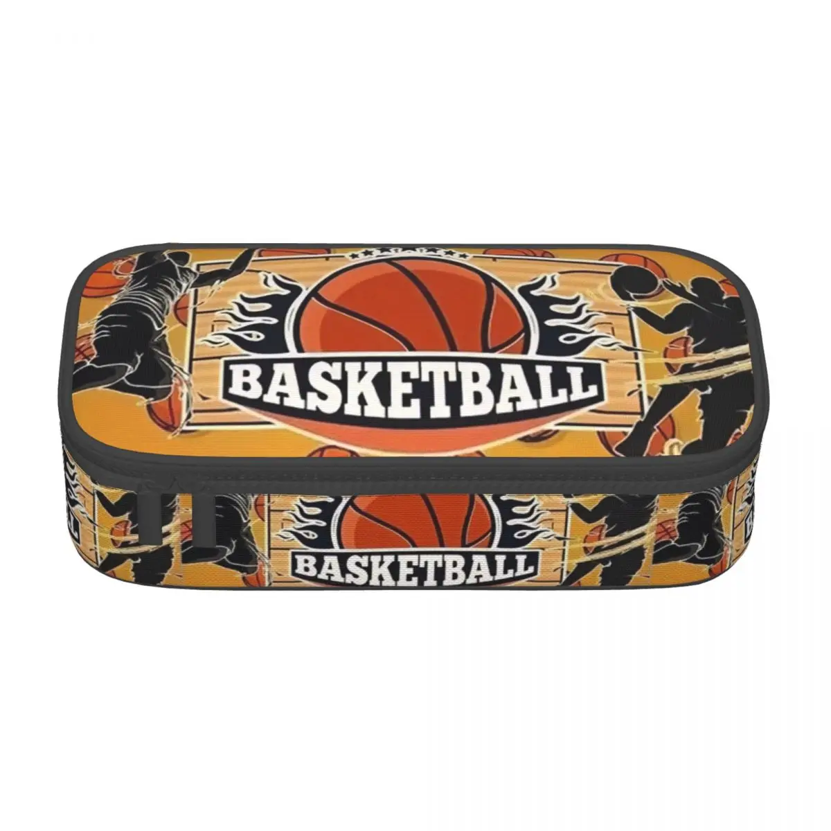 Kawaii Basketball Pencil Cases for Girls Boys Dots Round Physical culture Large Storage Pen Box Bag School Supplies