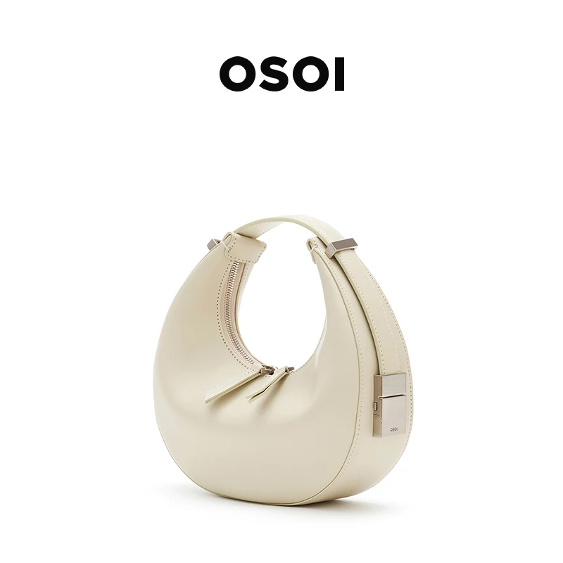 OSOI Korean Women's Moon Bend Bag Casual Fashion One Shoulder Underarm Bag Handheld Crescent Bag