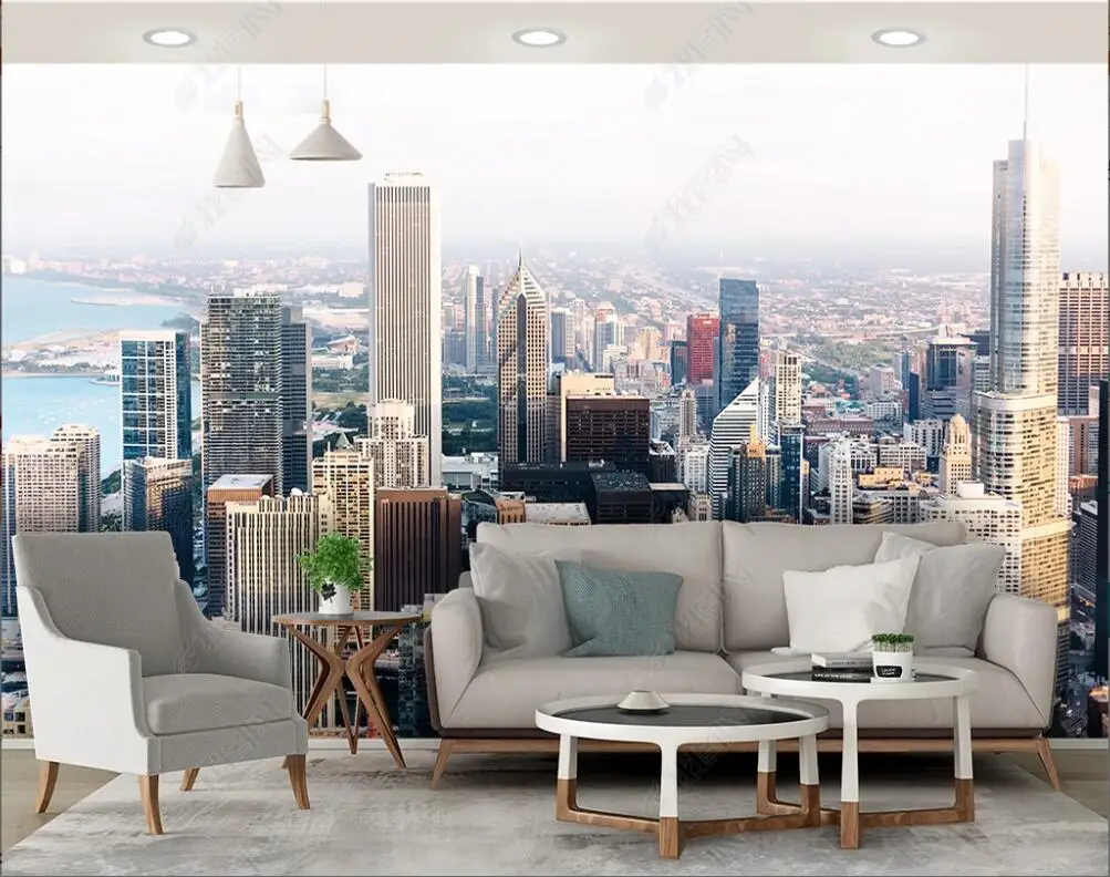 

custom mural 3d photo Wallpapers modern city high-rise buildings painting home decor wallpaper for walls 3d living room