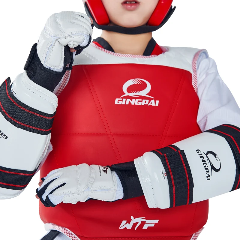 5 pcs WTF approved Taekwondo protectors suite Helmet chest shin arm guards Child karate headgear MMA kick body hugo Helmets gear