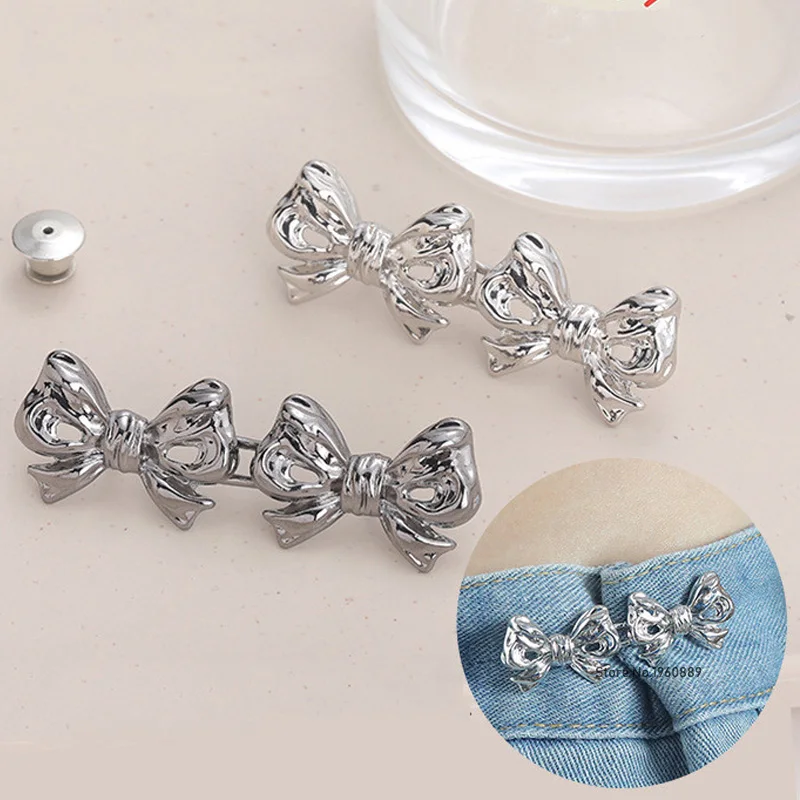Bowknot Button Adjuster for Pants Skirts Waist Tightener Adjustable Waist Buckle for Jeans No Sewing Required Clothing Supplies 5