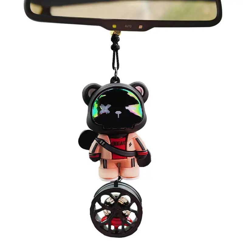 

Car Swinging Ornament Cute Bear Car Pendant With Adjustable Lanyard Auto Rearview Mirror Hanging Decoration Dashboard Accessory