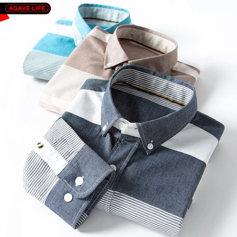 

Cotton Business Casual Men's Shirt Oxford Spinning Formal Plaid Long-sleeve Shirt For Men Fashion Comfortable Lapel Shirt Jacket