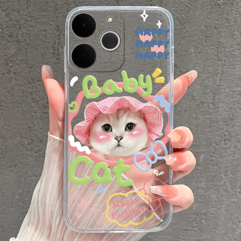 Cat Whale Anti-Fingerprint Transparent Phone Case