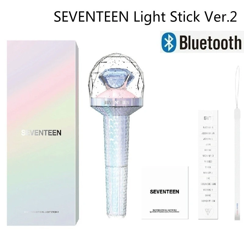 

Kpop Seventeens Lightstick Ver.2 With Bluetooth Carat Bong Light Stick Album Concert Fluorescent Glow Lamp Fans Collection Toys