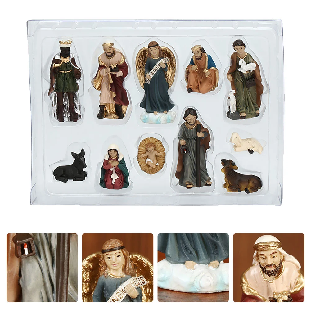 

Nativity Sculpture Model Adornment Decorative Figurine Religious Statues Household Ornaments Artware Collection Gift Mini