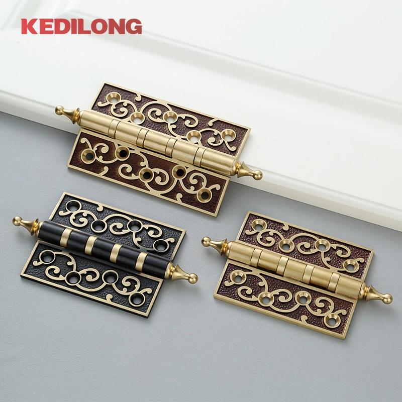KEDLO 유럽 클래식 럭셔리 문짝 황동 6.5 인치 조정 가능한 힌지 캐비닛 문짝 가구 액세서리, 뾰족한 두꺼운 힌지