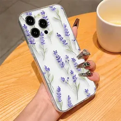 Lavender French Pastoral Style Phone Case - TPU Cover - iPhone 12 Mini (Clear - LJY176)
