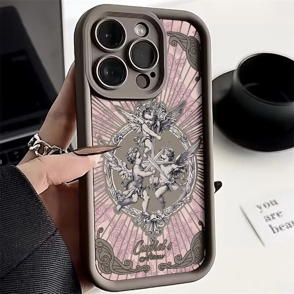 Vintage Cupid Angel Soft TPU Phone Case - Luxury Retro Design